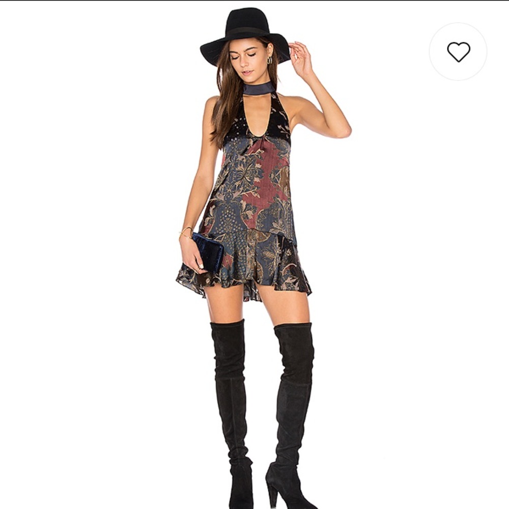 Amazing silk boho open back Free people dress!